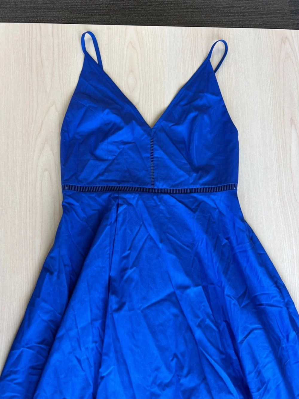 NEW COS v-neck midi slip flared dress 100% cotton with pockets spaghetti straps - Picture 3 of 11